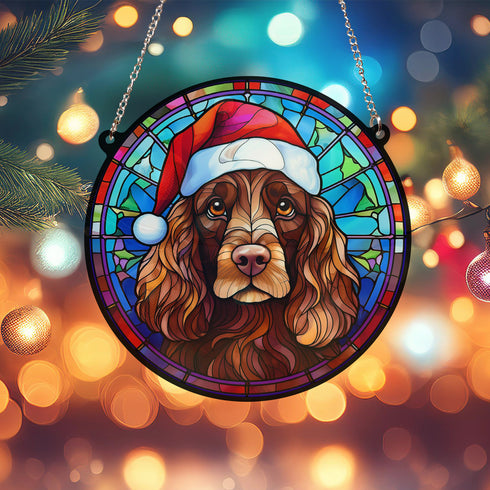 Cocker Spaniel Chocolate Christmas Suncatcher